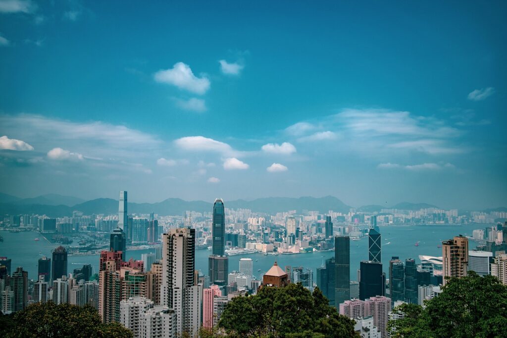 A picture of Hong Kong harbour