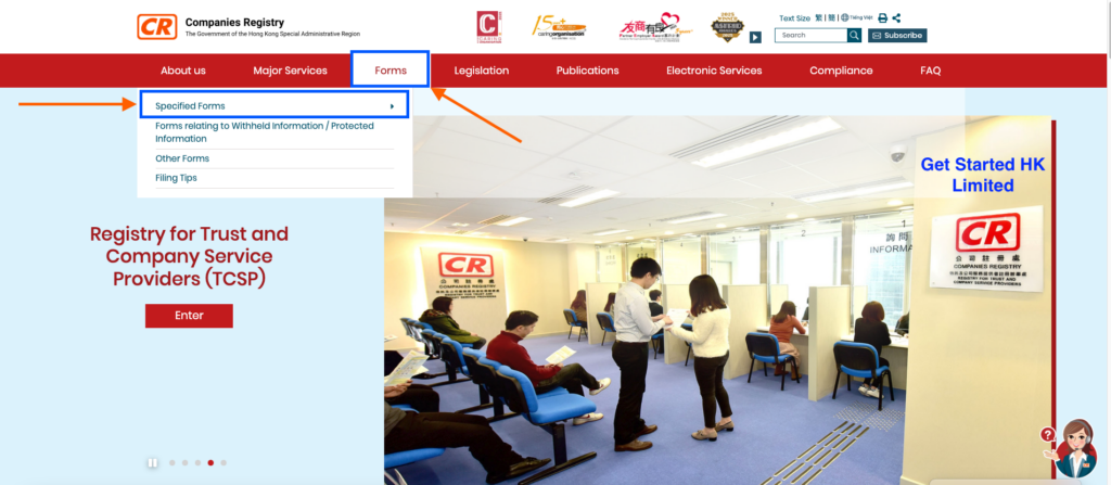 Downloading the Incorporation Form from the Hong Kong Companies Registry Website