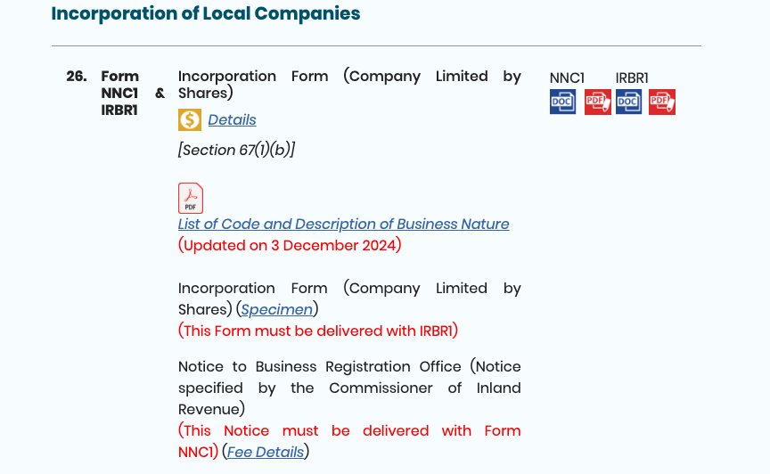 Step 4 Choose the PDF file from the HK Companies House Website
