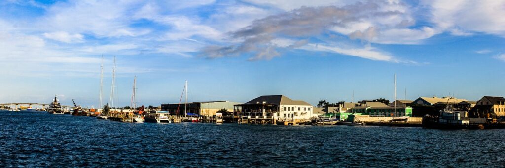 The skyline of the Bahamas.