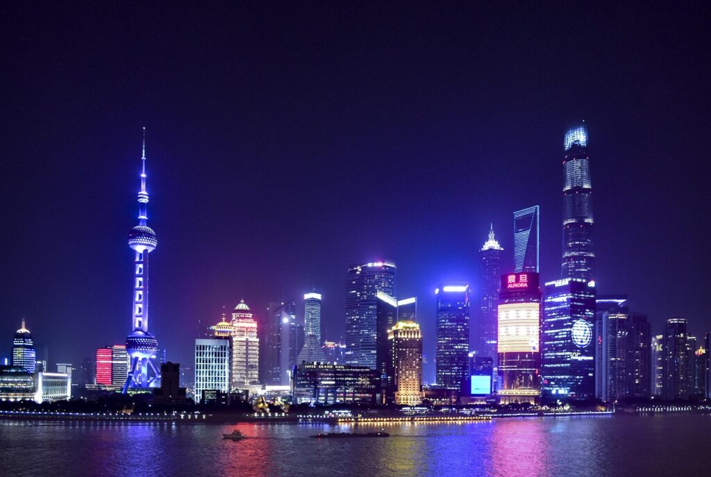 Skyline of Shanghai at night