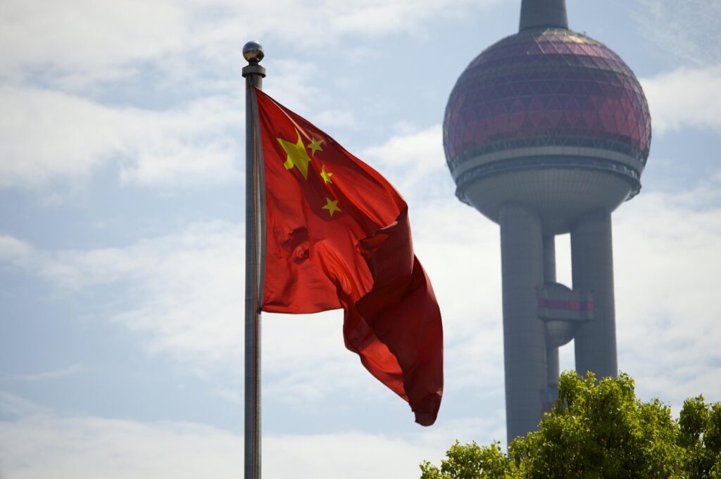 The flag of China in Shanghai