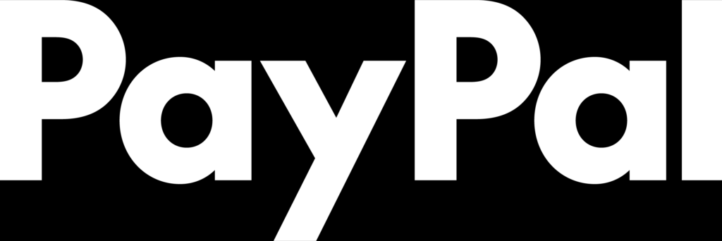 PayPal logo in white text on a black background.